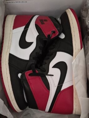Air Jordan 1 Retro High OG ‘Black Toe Reimagined  Mens 8.5